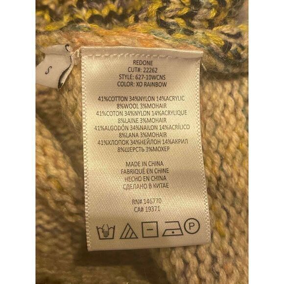 Re/Done Re Done 50s Crew Neck Sweater‎ XO Rainbow Small Knit Retro - Picture 11 of 11